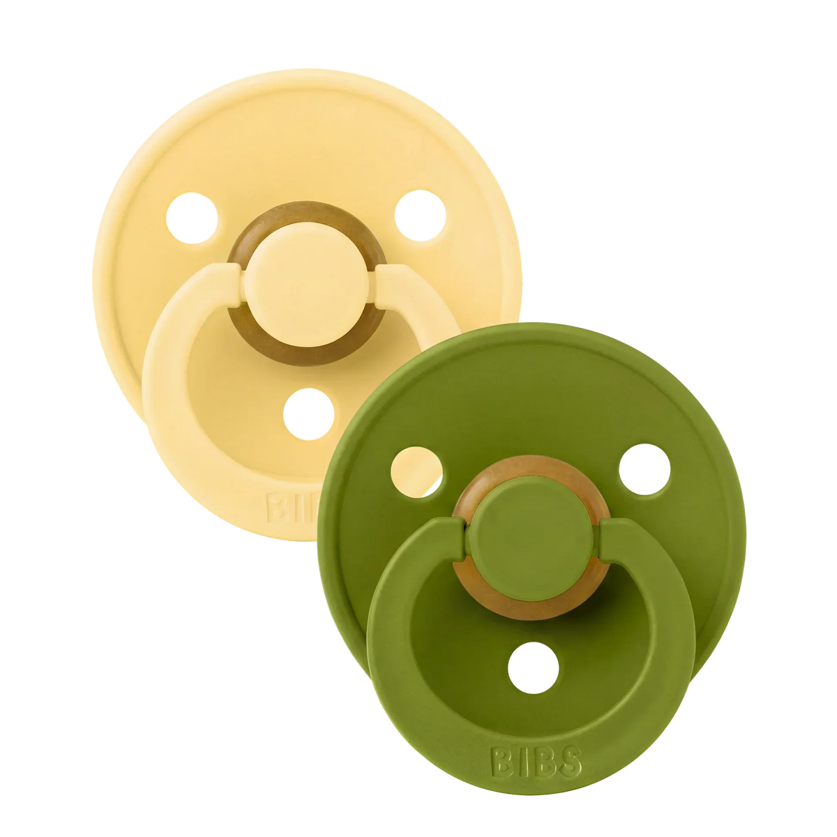 Bibs nappar i naturgummi, stl. 2, 2-pack – Pale butter/Wasabi