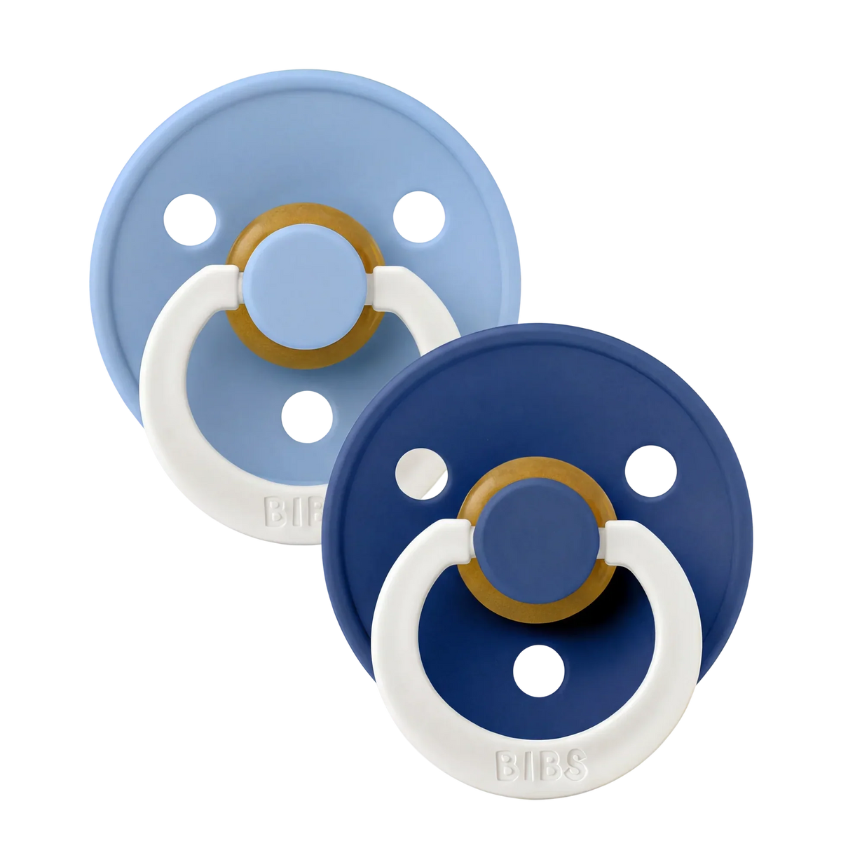Bibs nappar i naturgummi, stl. 2, 2-pack - GLOW Sky Blue/Cornflower