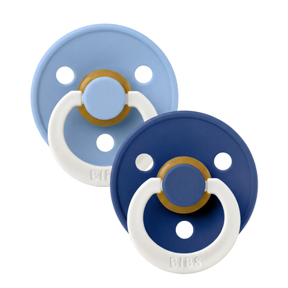 Bibs nappar i naturgummi, stl. 2, 2-pack - GLOW Sky Blue/Cornflower