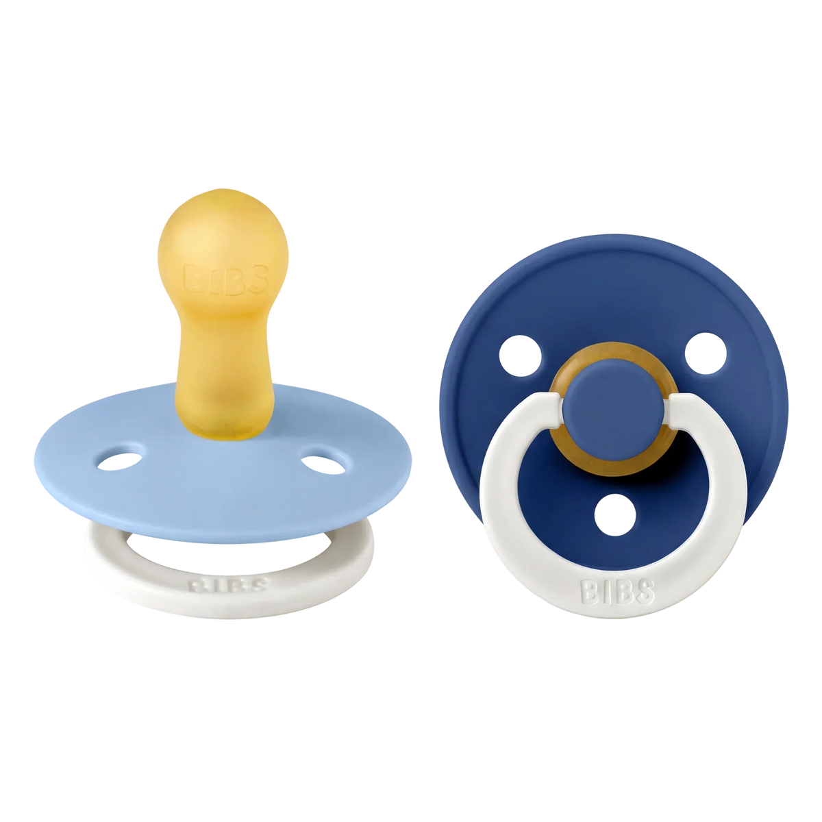 Bibs nappar i naturgummi, stl. 2, 2-pack - GLOW Sky Blue/Cornflower