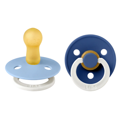 Bibs nappar i naturgummi, stl. 2, 2-pack - GLOW Sky Blue/Cornflower