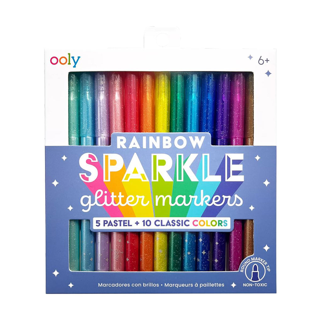 Ooly Rainbow Sparkle Glitterpennor, 15 st