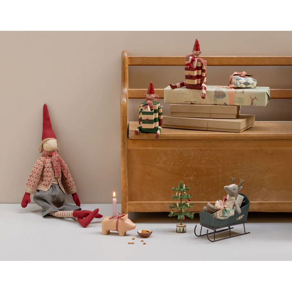 Maileg juldekoration träljusstake gris