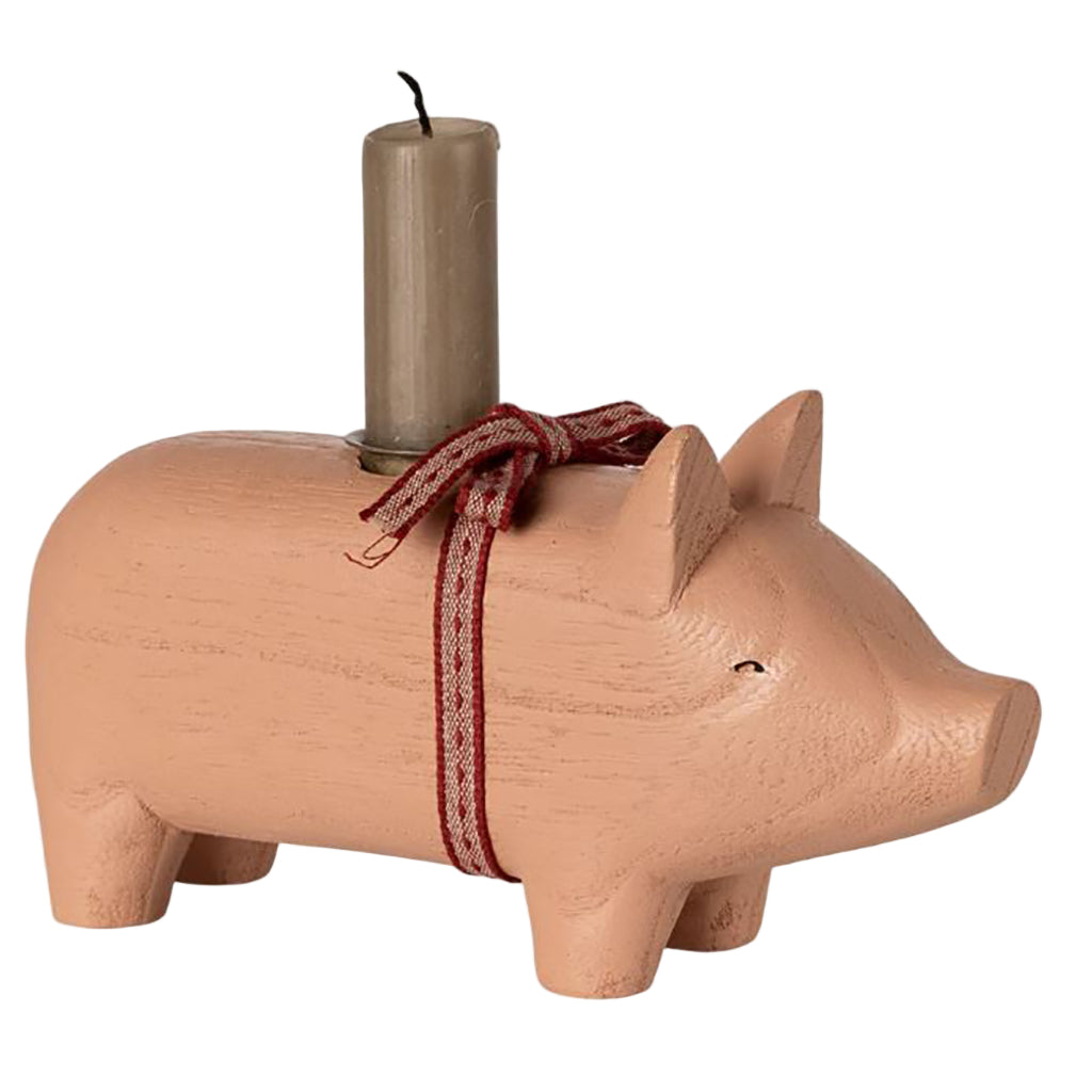 Maileg Ljusstake, Mellan gris - Rosa