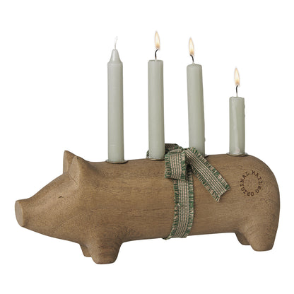 Maileg Adventsljusstake, medium, grå – natur