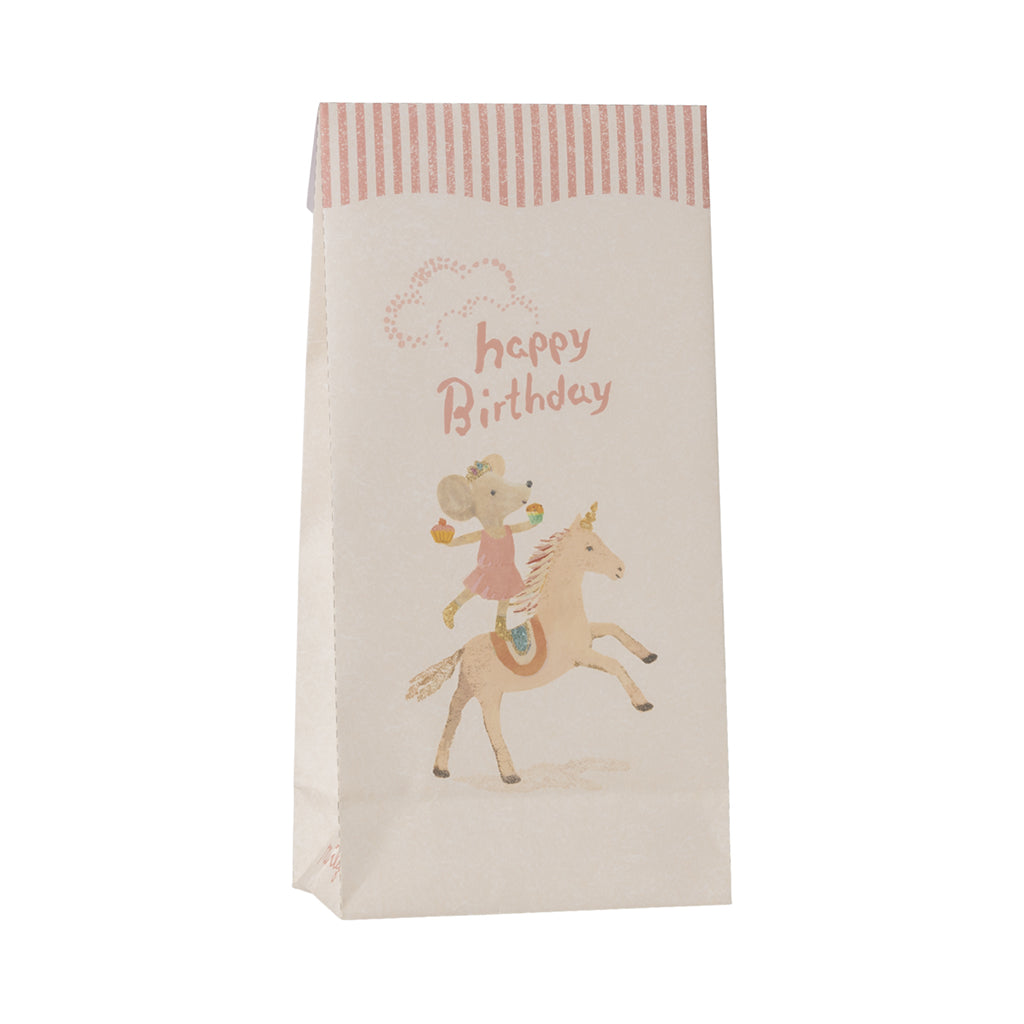 Maileg papperspåse, Happy birthday unicorn - 12 st.