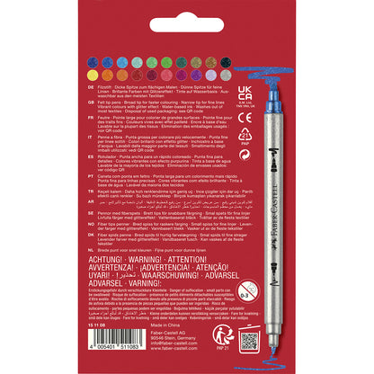Faber-Castel, Tuscher med glitter 20 st – dubbelsidig