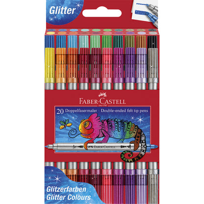 Faber-Castel, Tuscher med glitter 20 st – dubbelsidig