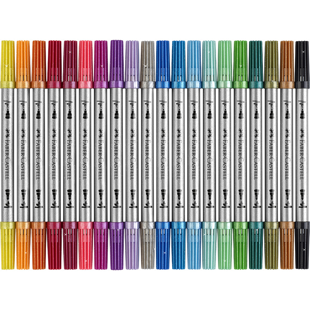 Faber-Castel, Tuscher med glitter 20 st – dubbelsidig