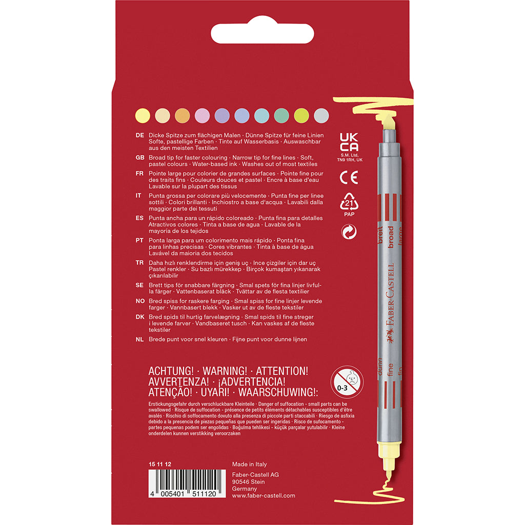 Faber-Castell, Dubbelpennor med tjock och tunn spets - 10 st.