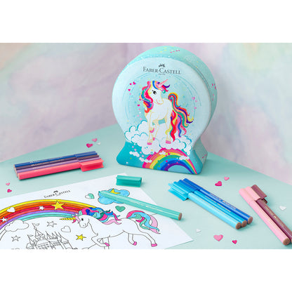 Faber-Castell, Metallåda med 33 filtspetspennor - Enhörning