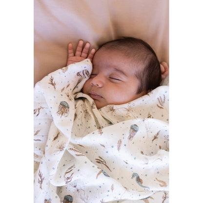 Cam Cam baby bäddset, Ekologiskt - Sea Garden