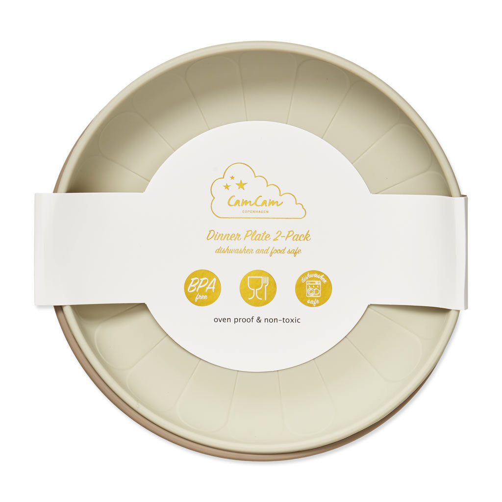 Cam Cam platt tallrik, 2-pack, Flower plates - Earth mix