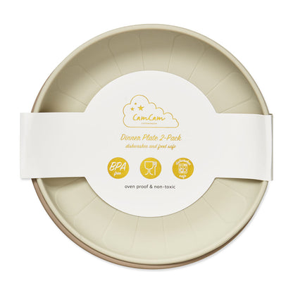 Cam Cam platt tallrik, 2-pack, Flower plates - Earth mix