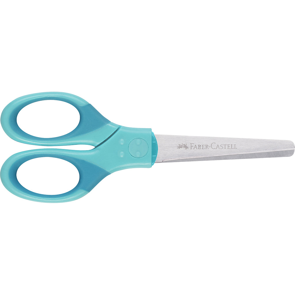 Faber-Castell børnesaks m. til højre og ventre hånd inkl. etui - turkos