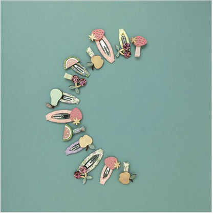 Mimi &amp; Lula 5 hårspännen, Fruit salad mini klickspännen