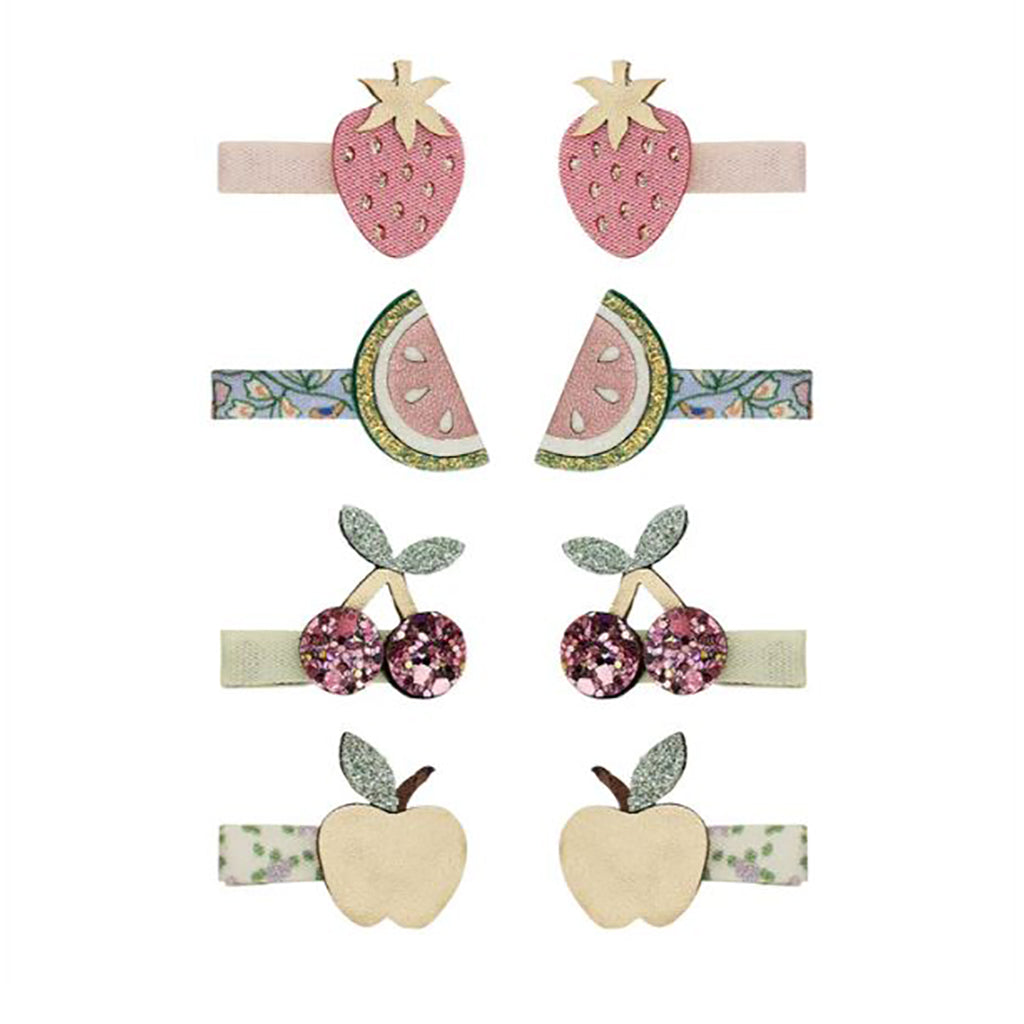 Mimi &amp; Lula 8 hårklips, Mini Fruit salad spring on the farm