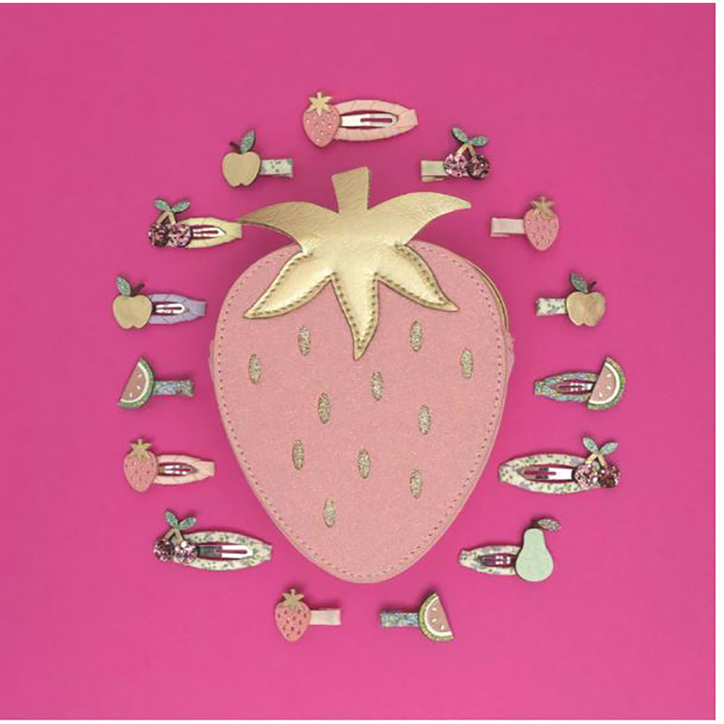 Mimi &amp; Lula 8 hårklämmor, Mini Fruit salad spring on the farm