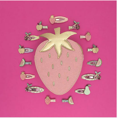 Mimi &amp; Lula 8 hårklämmor, Mini Fruit salad spring on the farm