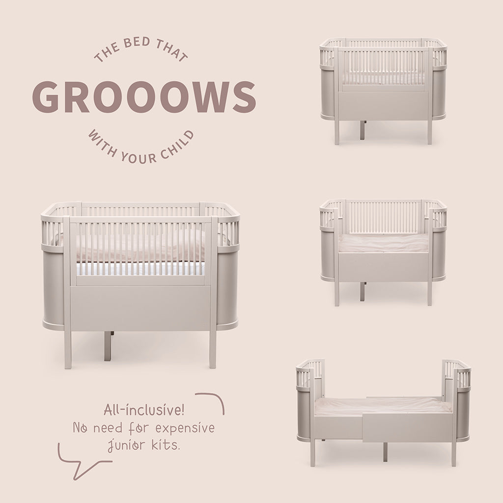 Sebra säng, baby och Jr. - Birchbark Rose