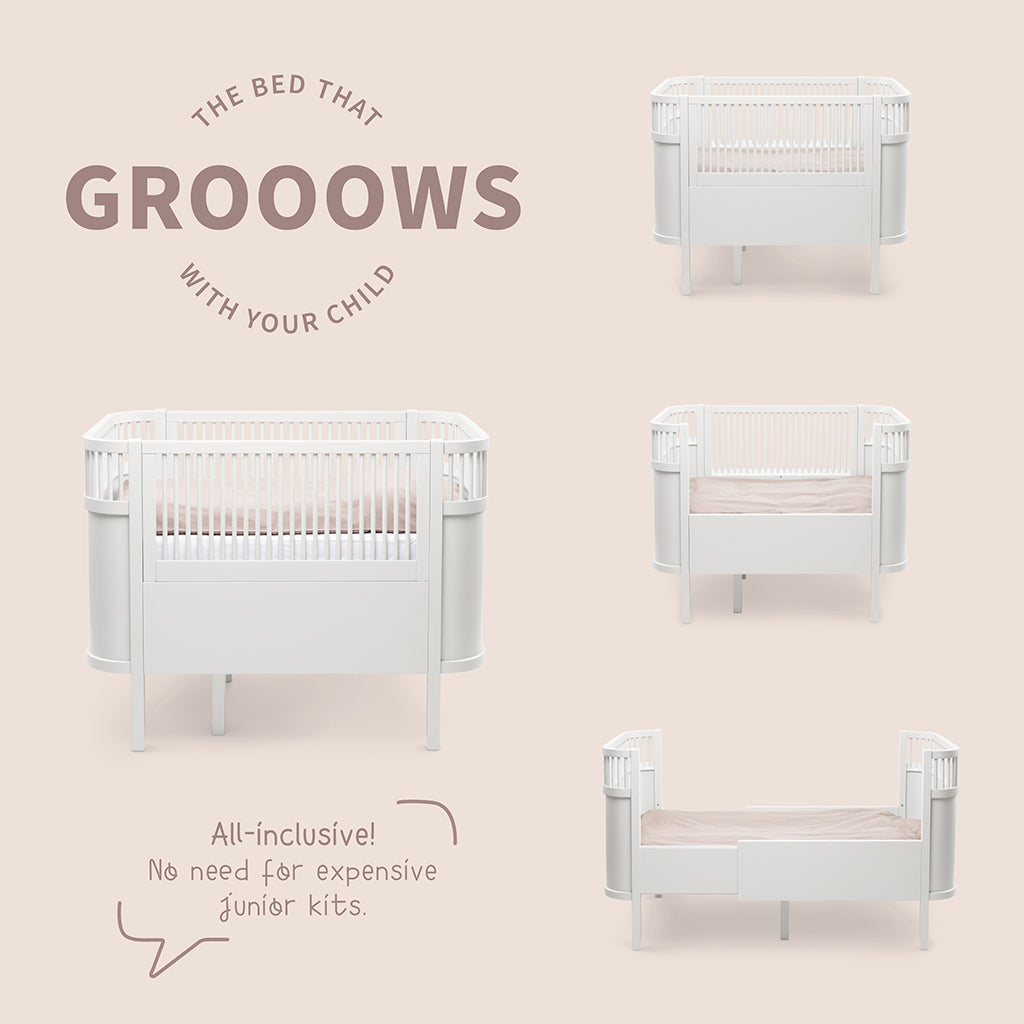 Sebra Säng Baby &amp; Junior - klassisk vit