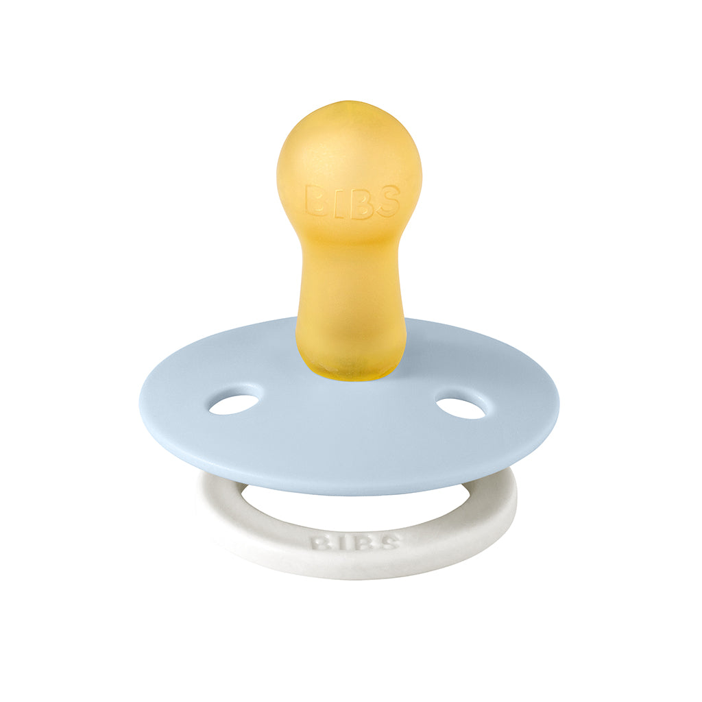BIBS Pacifier Colour Latex Size 2 Baby Blue GLOW