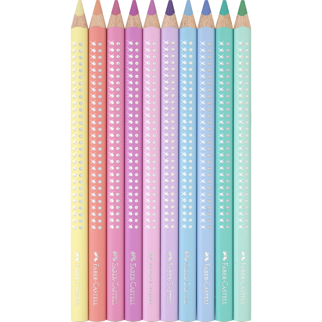 Faber-Castell, Jumbo färgpennor, 10 st pastell i plåtask