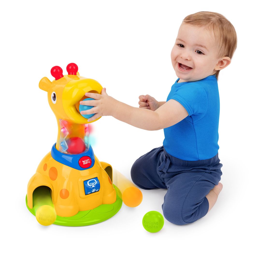 Bright Starts Babyleksak med ljus och ljud, Spinnin’ Spots Giraffe™ Bollspel