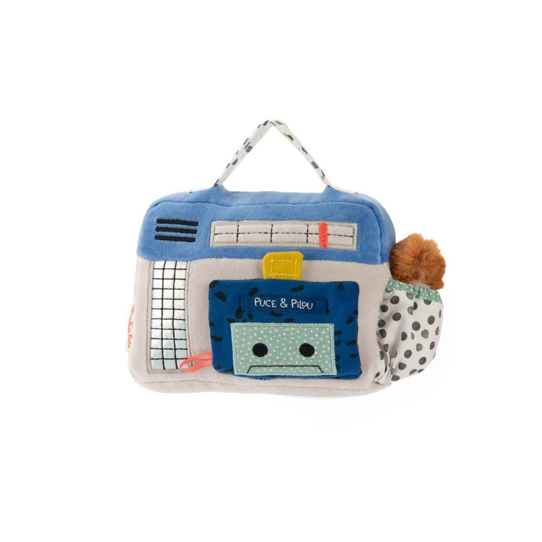 Moulin Roty Gosedjur med musikuppdragning, Radio 22 cm - Puce &amp; Pilou