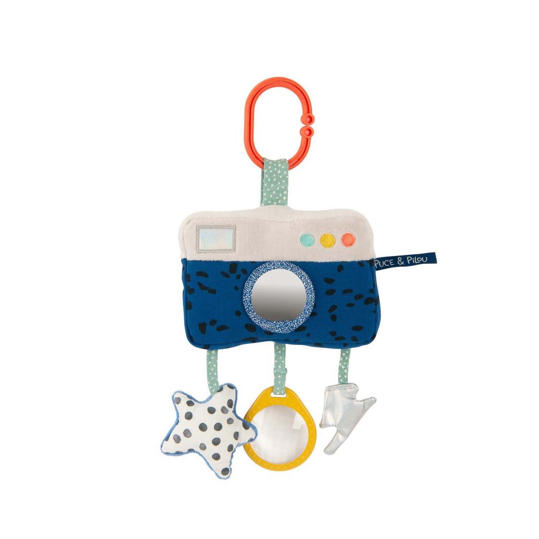 Moulin Roty Aktivitetsmjukdjur med upphängning, Kamera - Puce &amp; Pilou