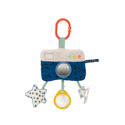 Moulin Roty Aktivitetsmjukdjur med upphängning, Kamera - Puce &amp; Pilou