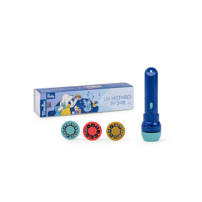 Moulin Roty Ficklampa, Berätta en saga - Puce &amp; Pilou (EN-FR)