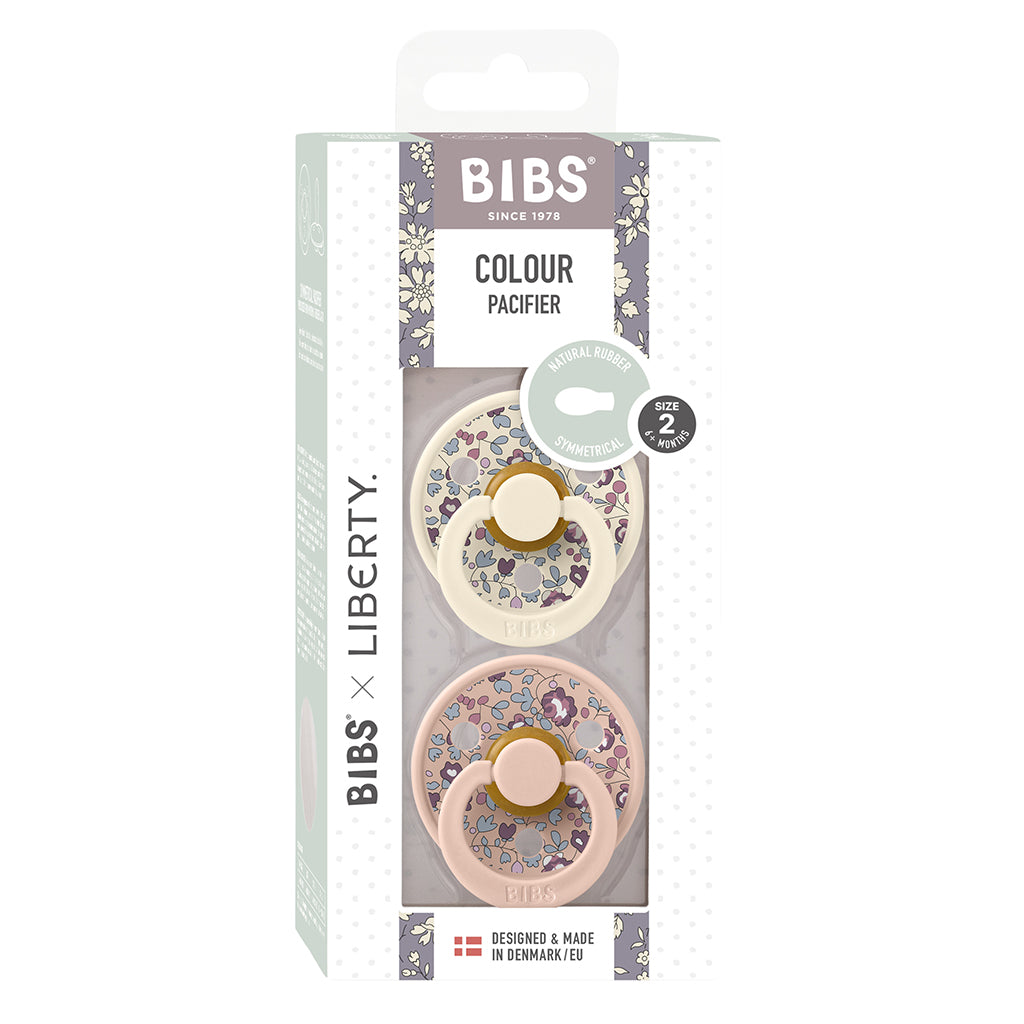 Bibs Liberty, 2-pack Colour Eloise, nappar i naturgummi, str. 2 - Blush Mix