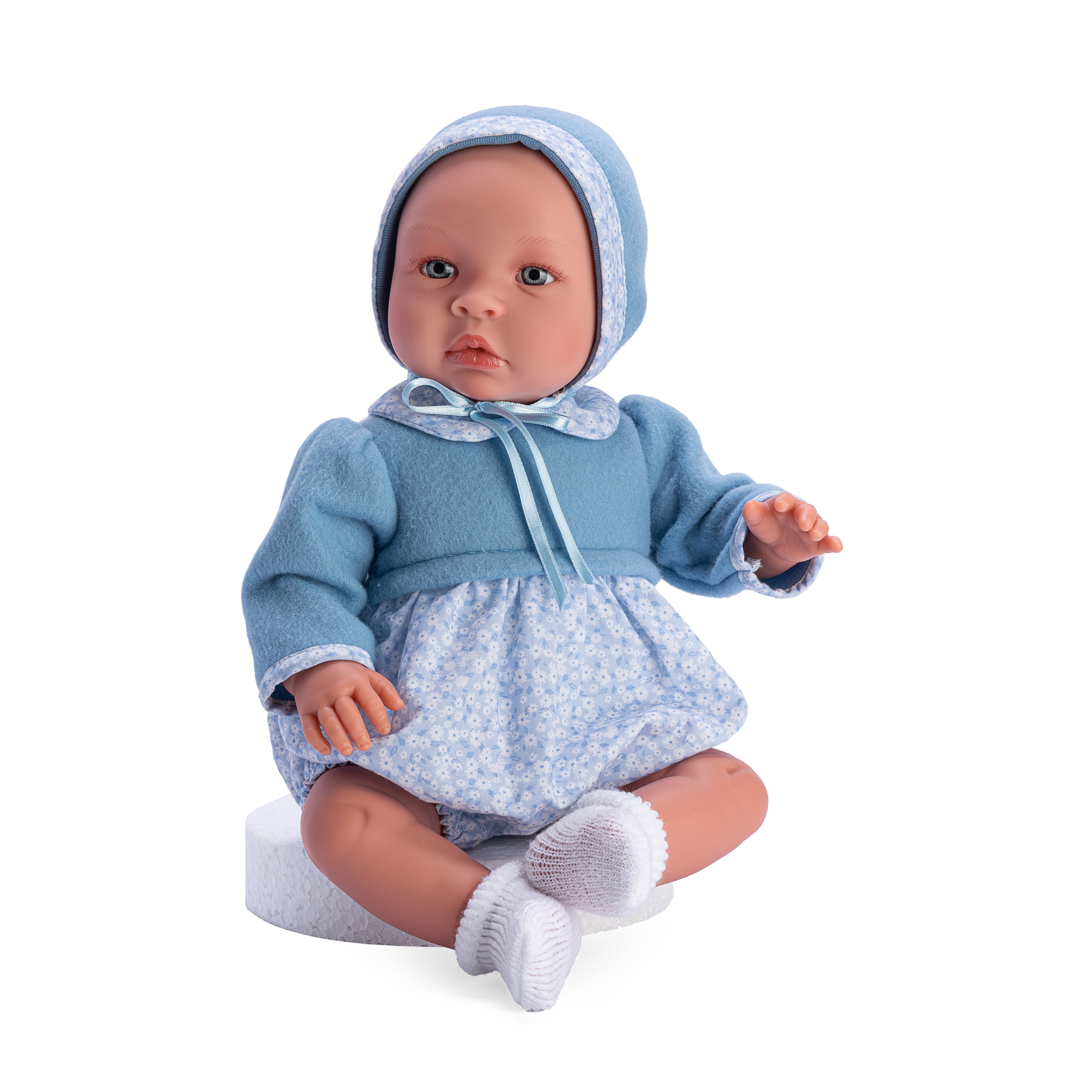 Así Leo babydukke, 46 cm - Blå overdel og kyse