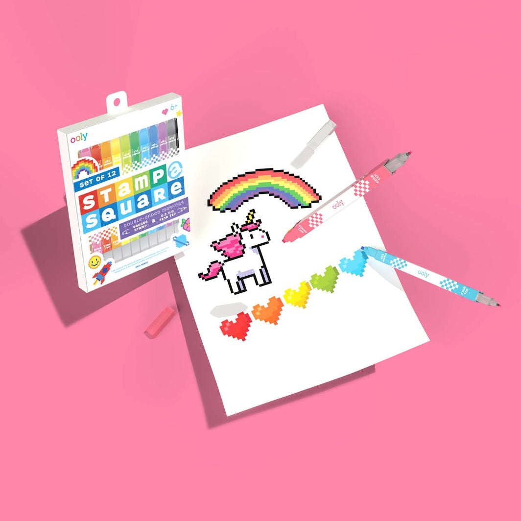 Ooly Tusser 12 stk, Dobbeltsidet - Stamp a Square