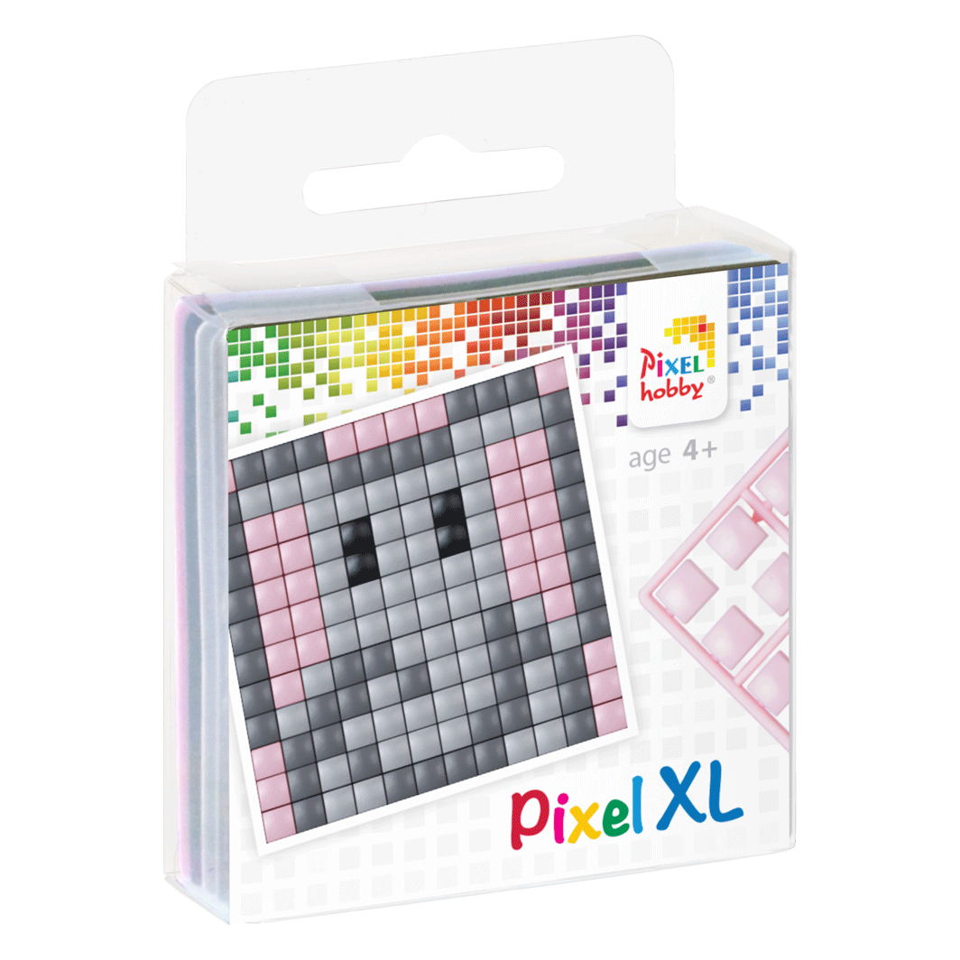 Pixelmosaik, XL mosaikpärlor - Elefant