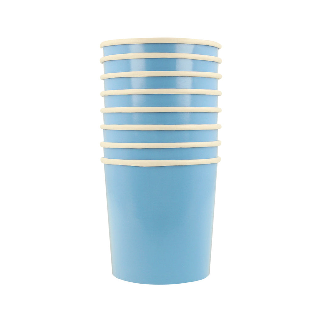 Meri Meri pappersmuggar, Cornflower blue - 8 st