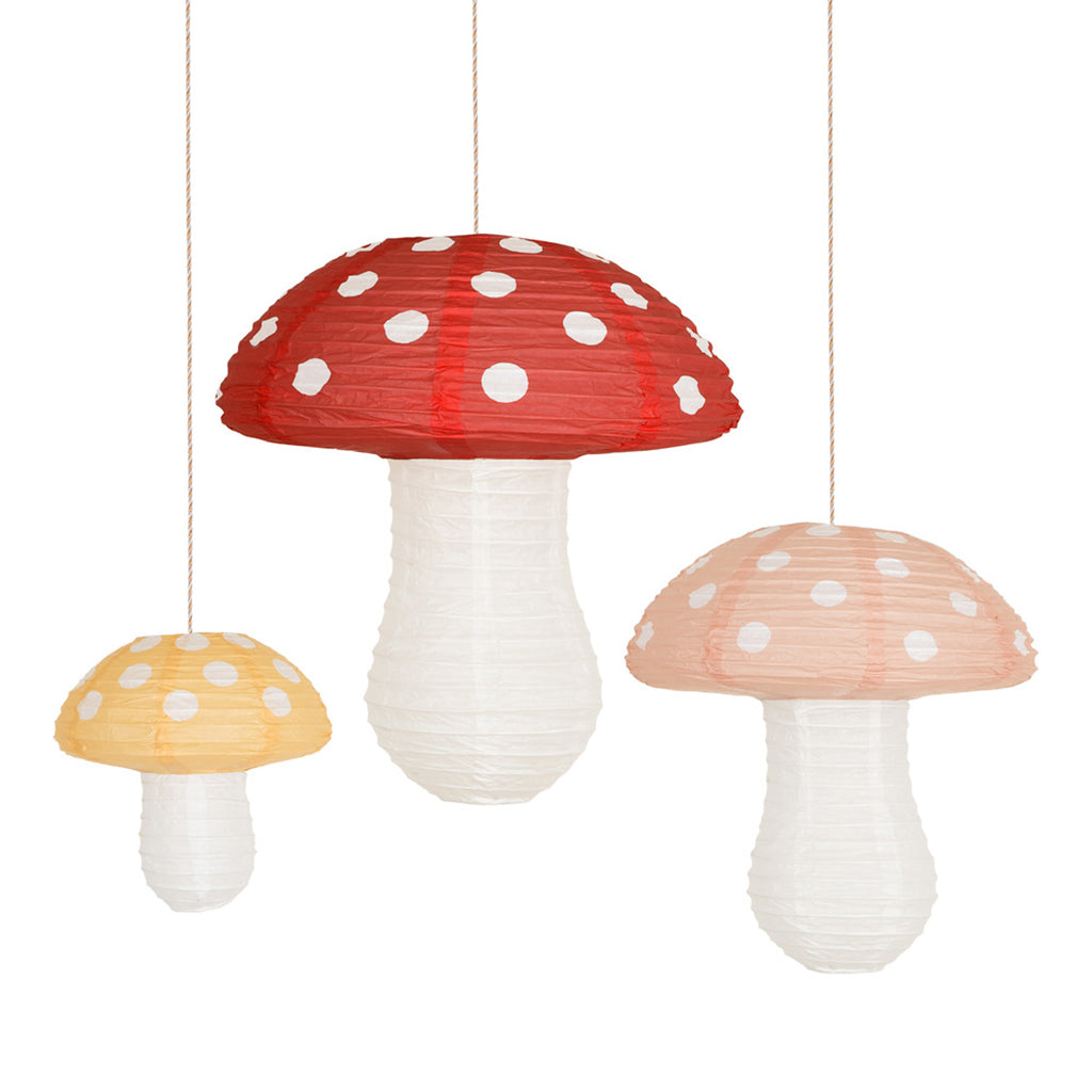 Meri Meri rispapperlykta, Mushroom, 3-pack - UTAN LJUSKÄLLA