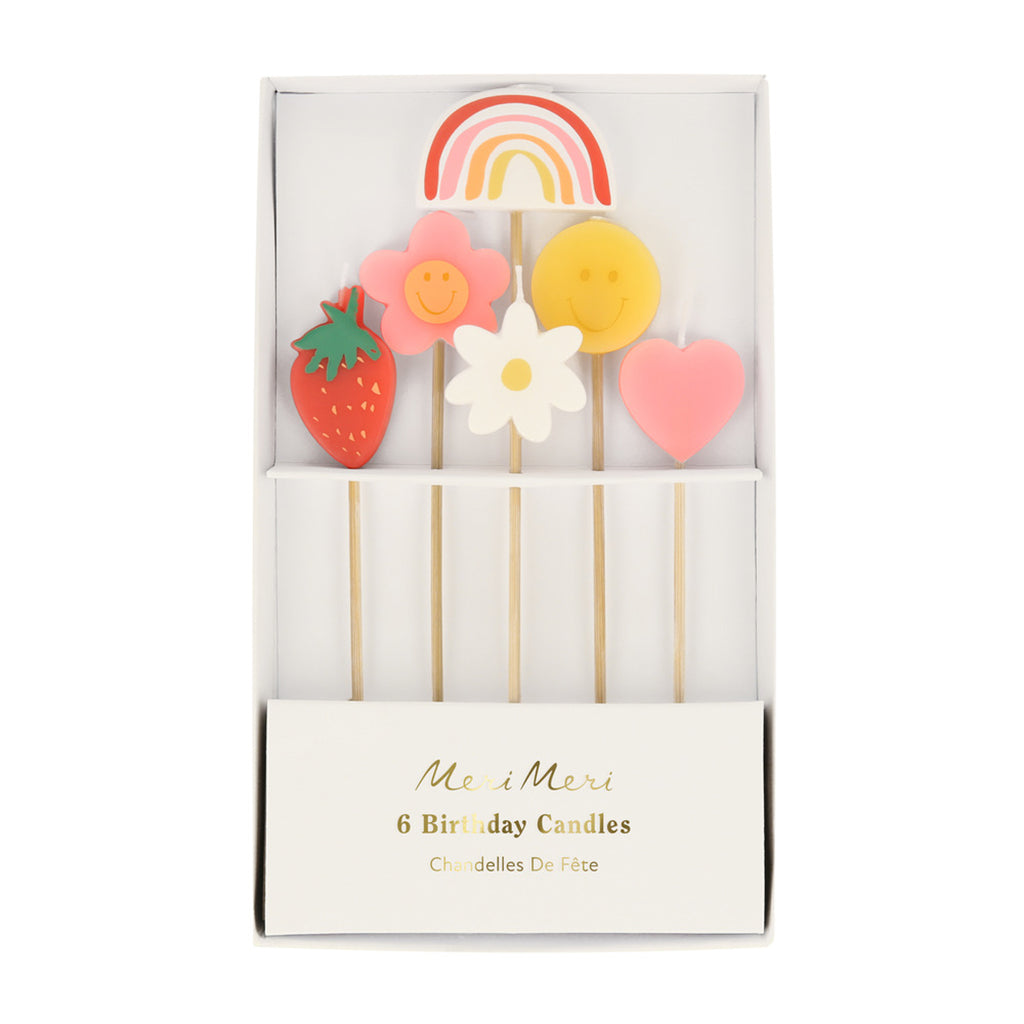 Meri Meri tårtljus, Happy face icon - 6 st