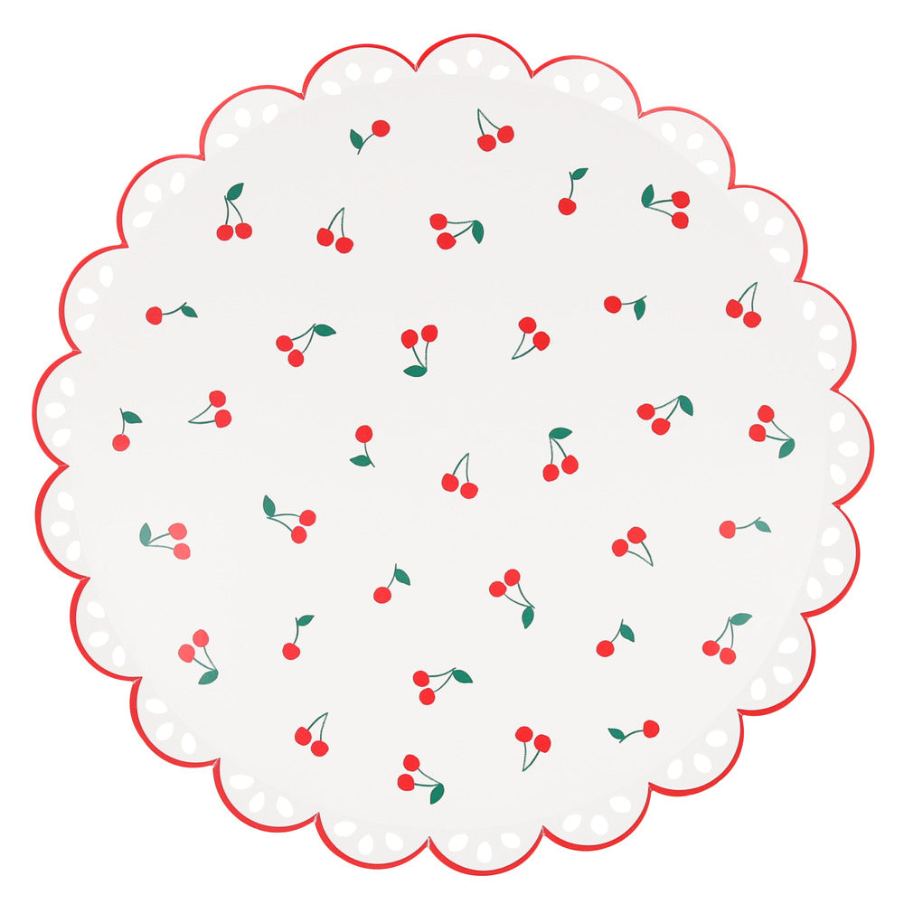 Meri Meri Papperstallrikar, Strl. S, Cherry - 8 st