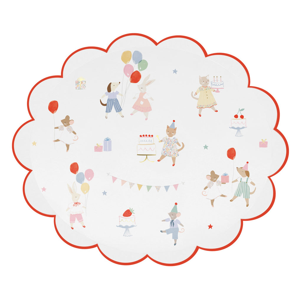 Meri Meri Papptallrikar, Strl. L, Djurvänner – 8 st