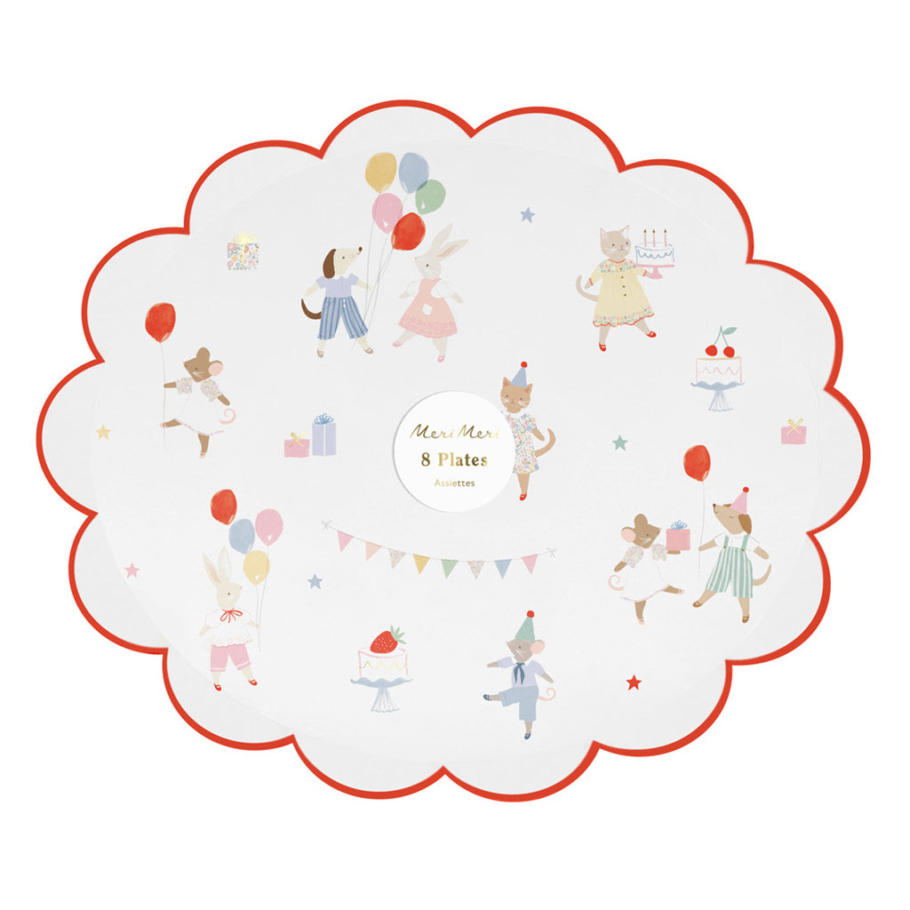 Meri Meri Papptallrikar, Strl. L, Djurvänner – 8 st