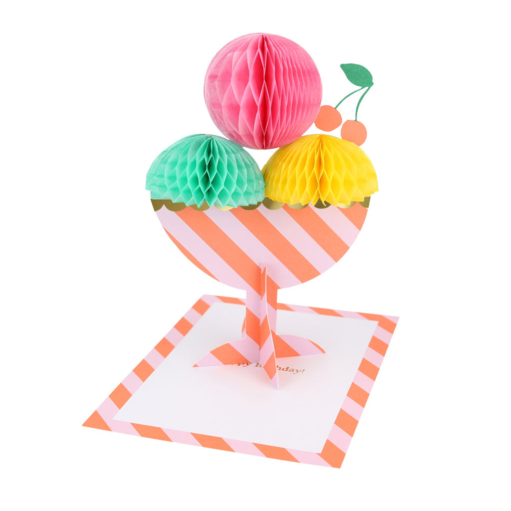 Meri Meri födelsedagskort, Ice cream sunday honeycomb