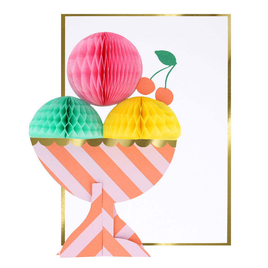 Meri Meri födelsedagskort, Ice cream sunday honeycomb