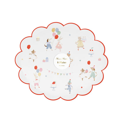 Meri Meri papptallrikar, Str. S, Djurvänner – 8 st