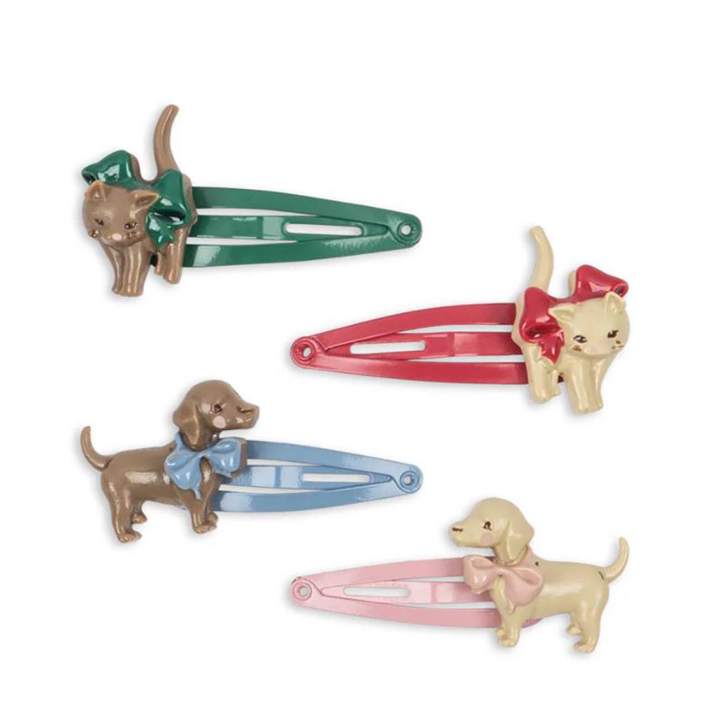 Konges Sløjd hårspännen, 4-pack – Cats and Dogs