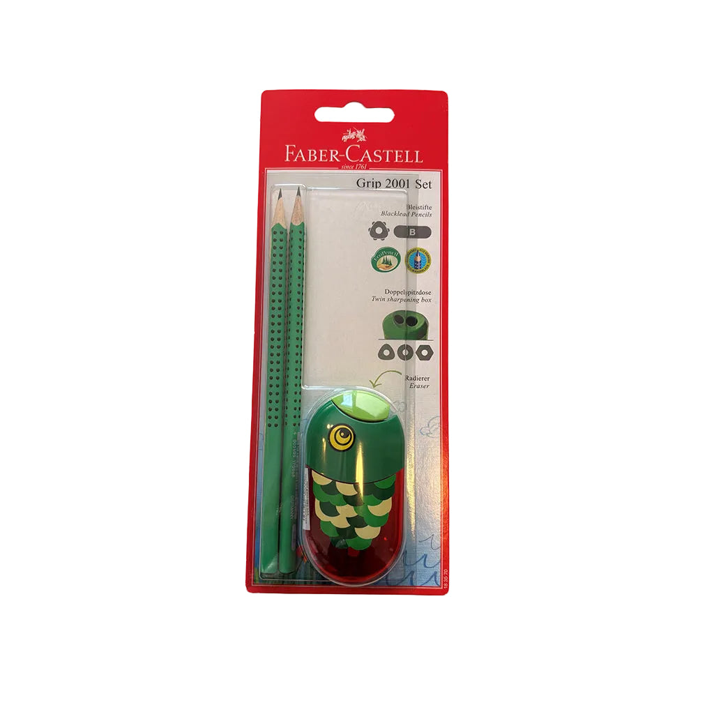 Faber-Castell 3-i-1 Grip set m fisk blyantspidser