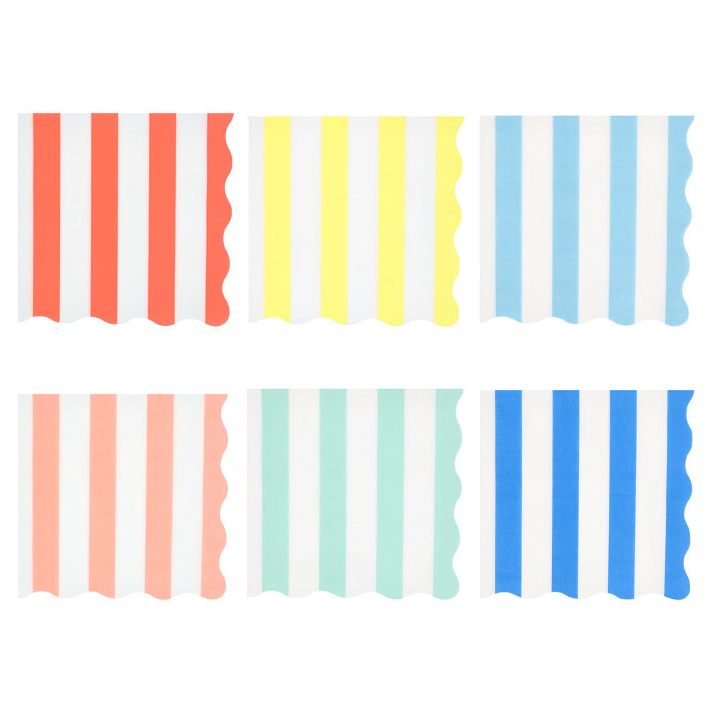 Meri Meri servetter, Beach Striped str. L - 16 st.