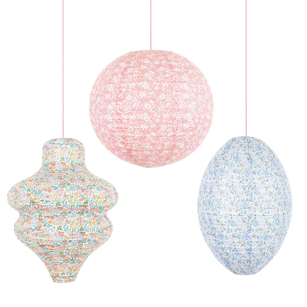 Meri Meri x Liberty lanterner, Floral pastel – 3 st.