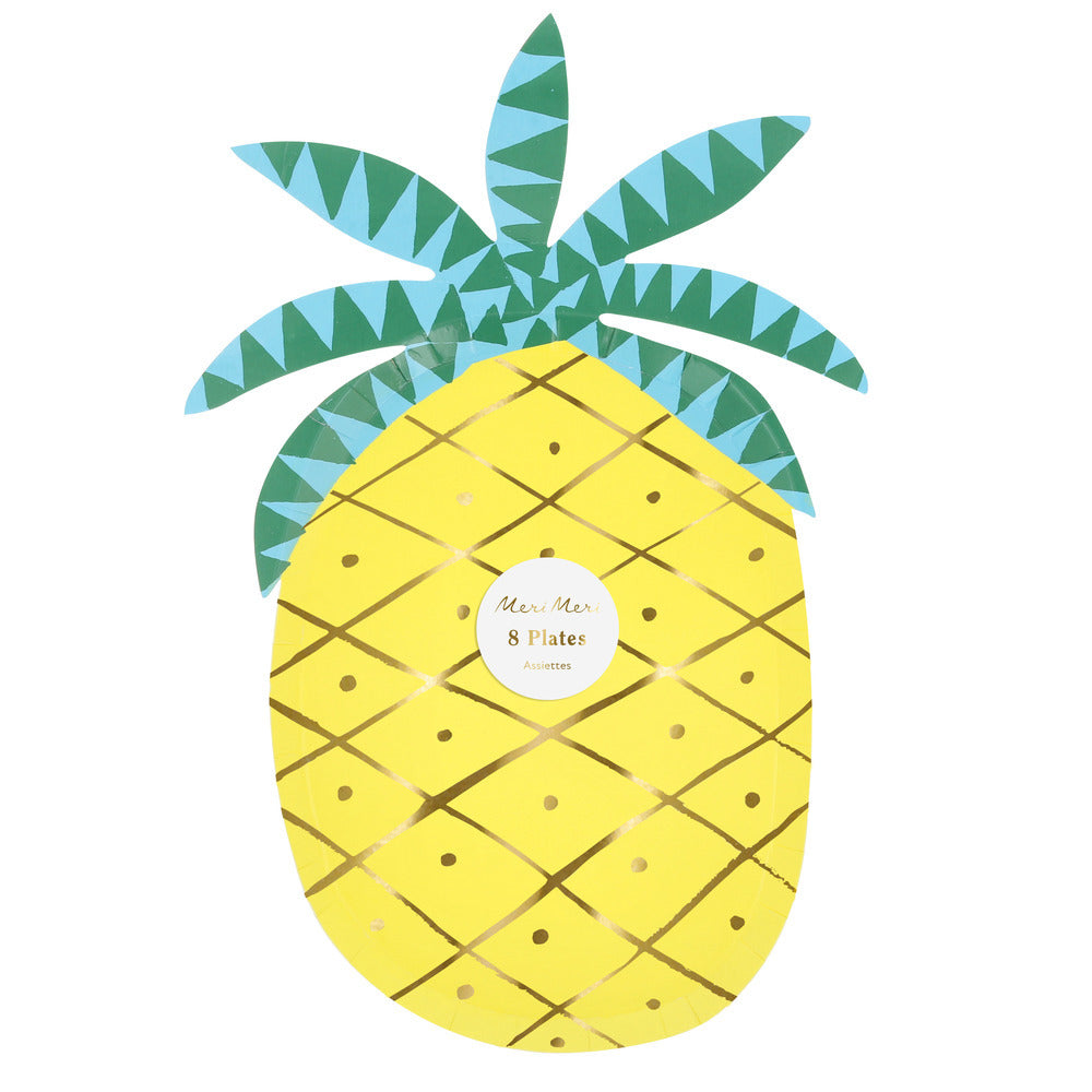 Meri Meri papptallrikar – Pineapple – 8 st.